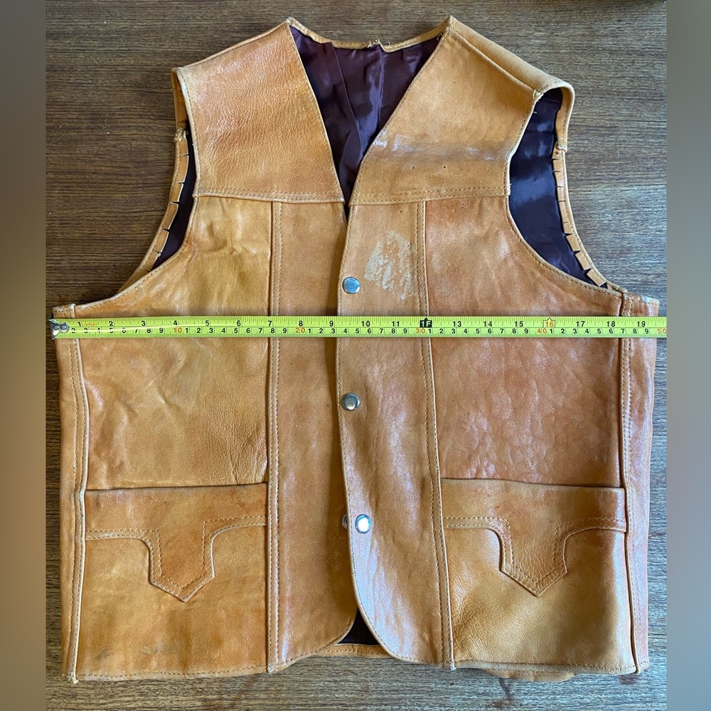 Genuine leather western vest